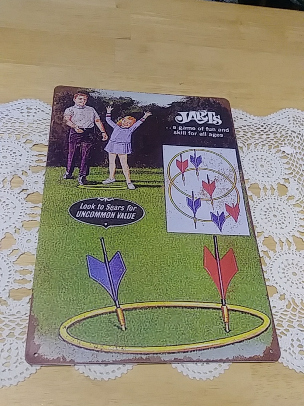 Advertising Reproduction, Jarts lawn game, wall art, thin metal sign, new item